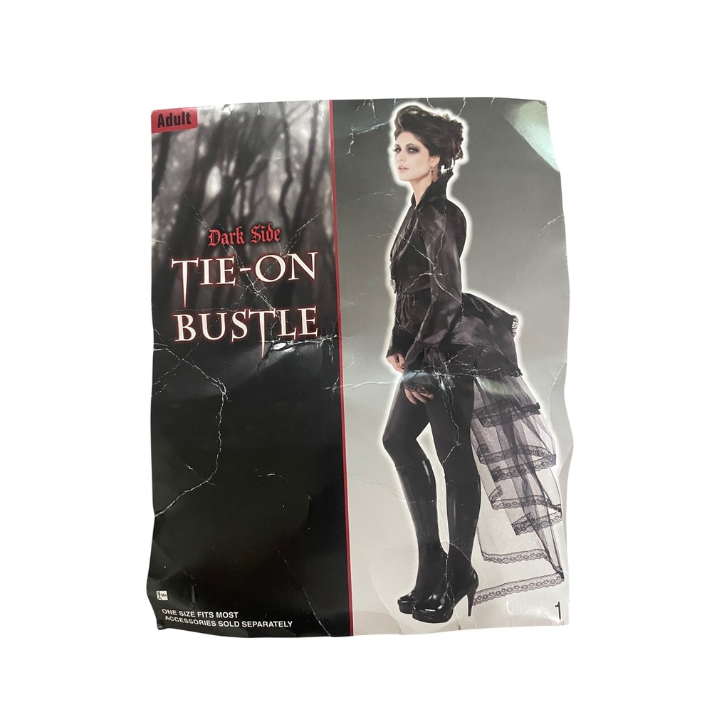Dark Side Tie-On Bustle Gothic Black Lace Mesh Tulle Costume Accessory OSFM